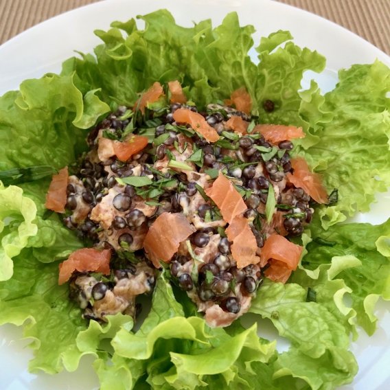 Linsensalat mit Lachs und Estragon