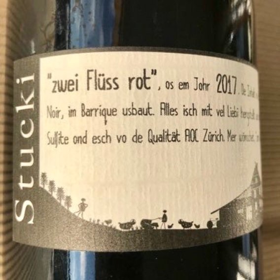 Zürich. Pinot noir «Zwei Flüss Rot». Stucki 2018